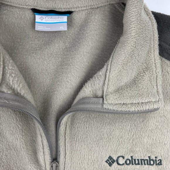 Men's Columbia Vest Fleece Sleeveless Size XL 2-Tone Grays Full Zip/Zip Pockets - Picture 2 of 10